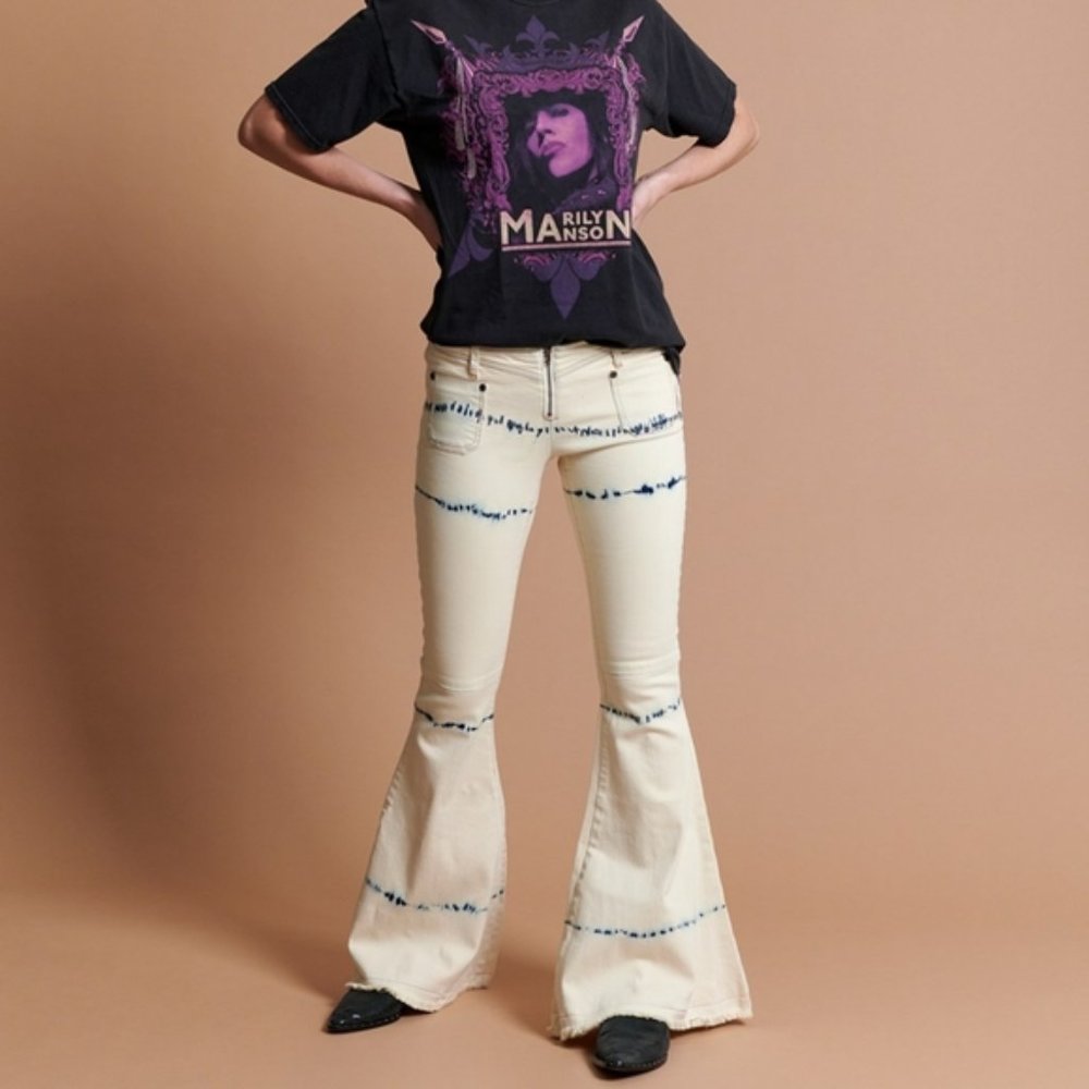 One Teaspoon Ziggys Bleach Flare Jeans NWOT